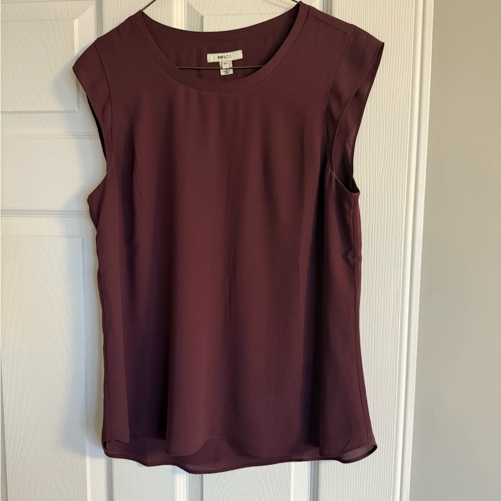 RW&CO Wine Coloured Capped Sleeve Blouse